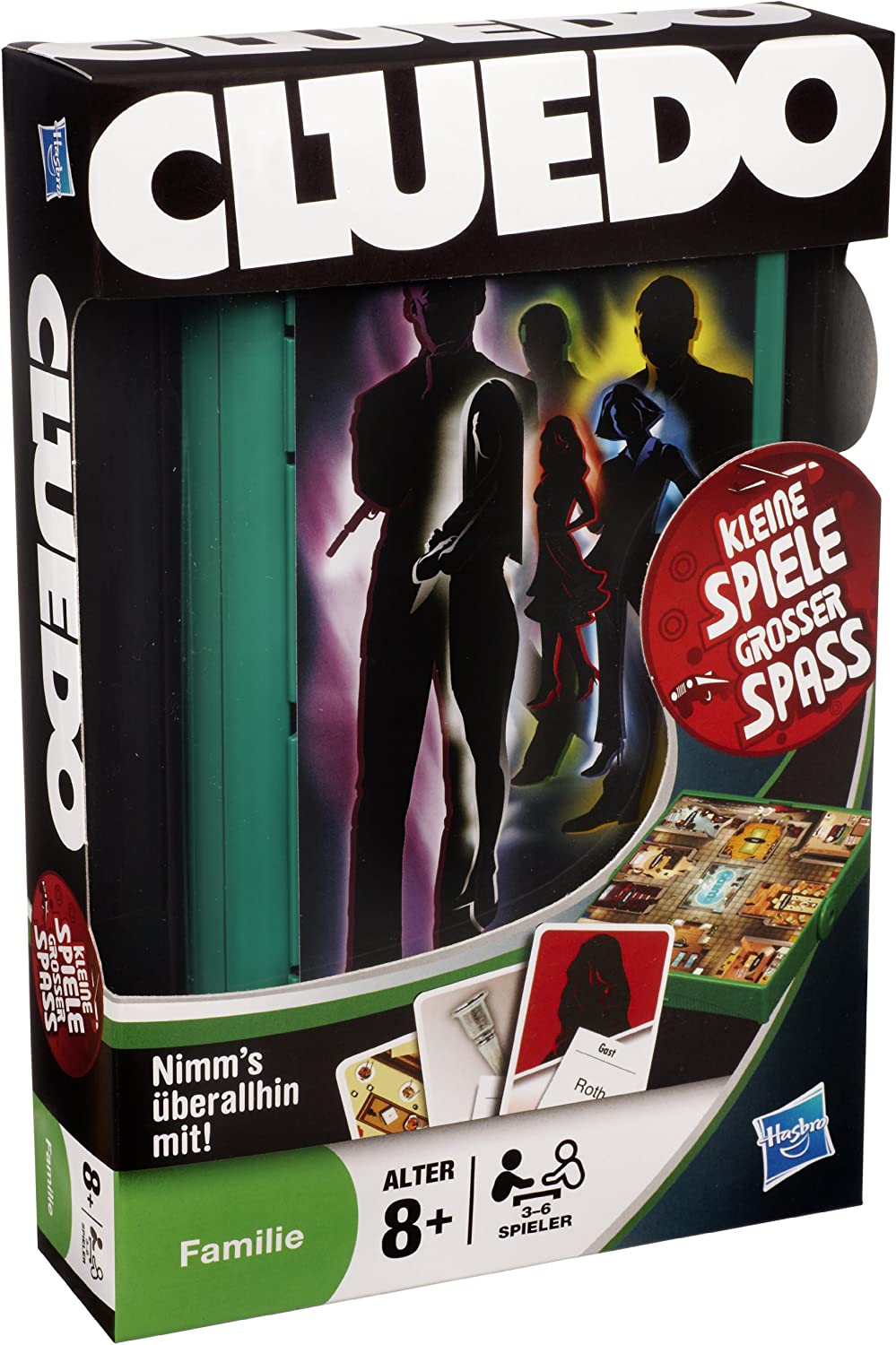 Cluedo Travel Grab & Go Hasbro versione compatta con taccuino detective e passaggi segreti