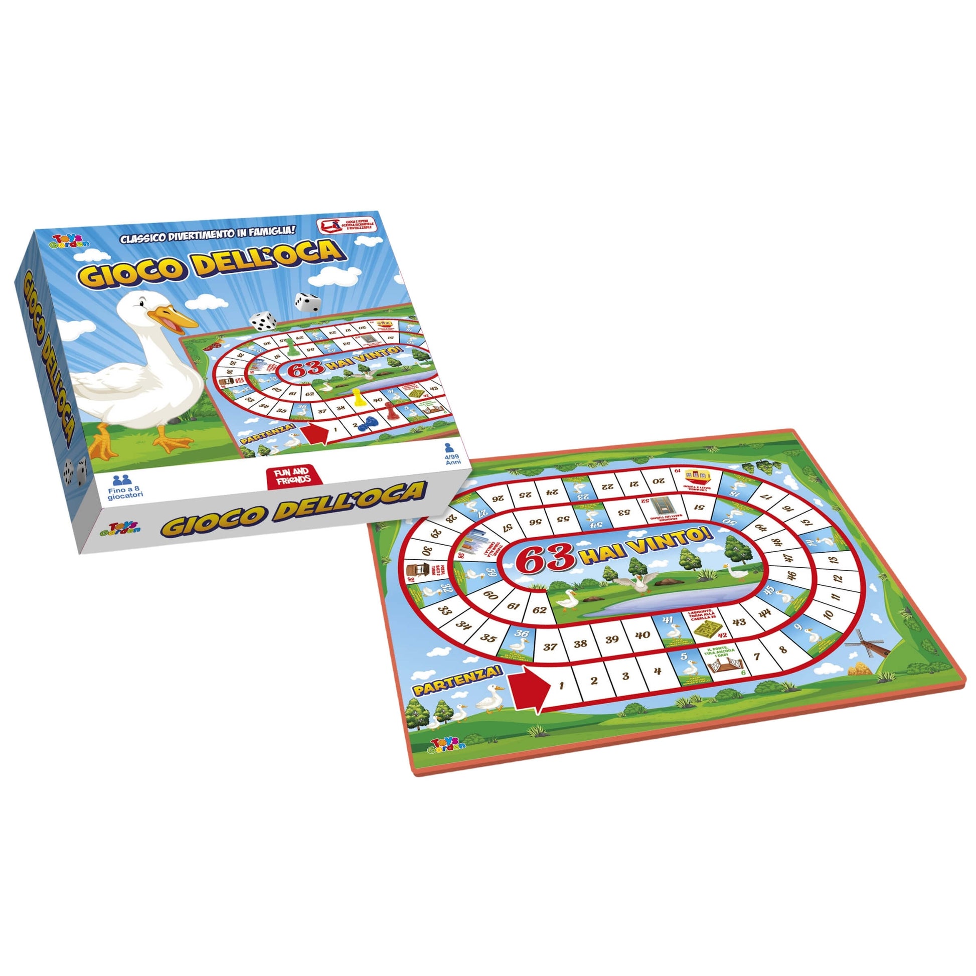 Gioco dell'Oca Classico Toys Garden scatola richiudibile tabellone colorato