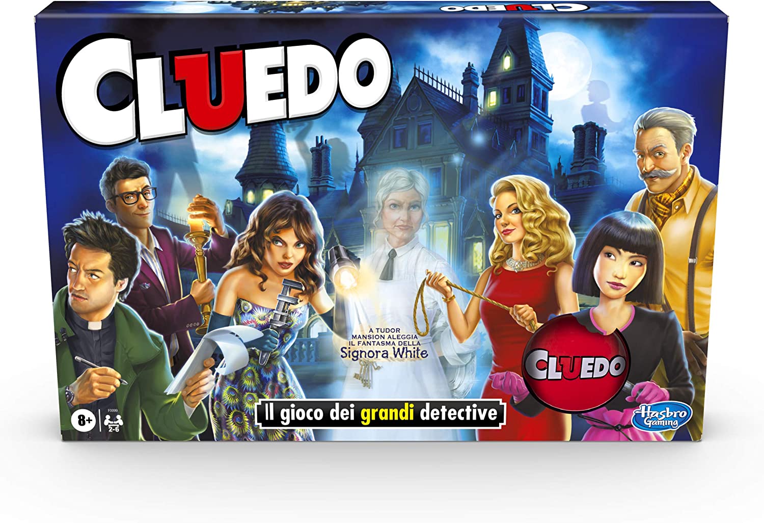Hasbro Cluedo Classico gioco deduzione detective residenza inglese