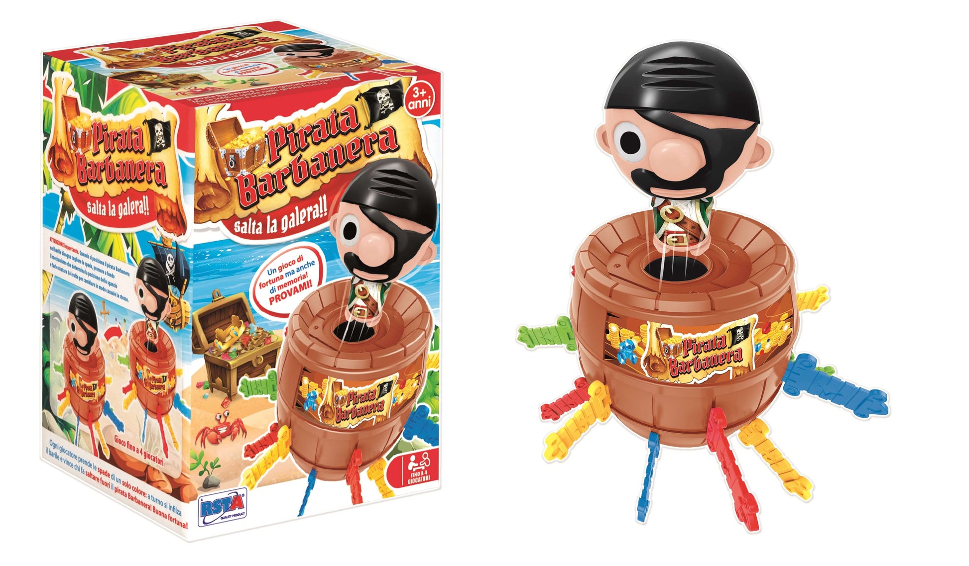 Gioco Pirata Barbanera Salta la Galera botte spade meccanismo G05805C