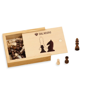 Set scacchi Dal Negro 32 pezzi legno tornito re 76mm per scacchiera 36x36cm