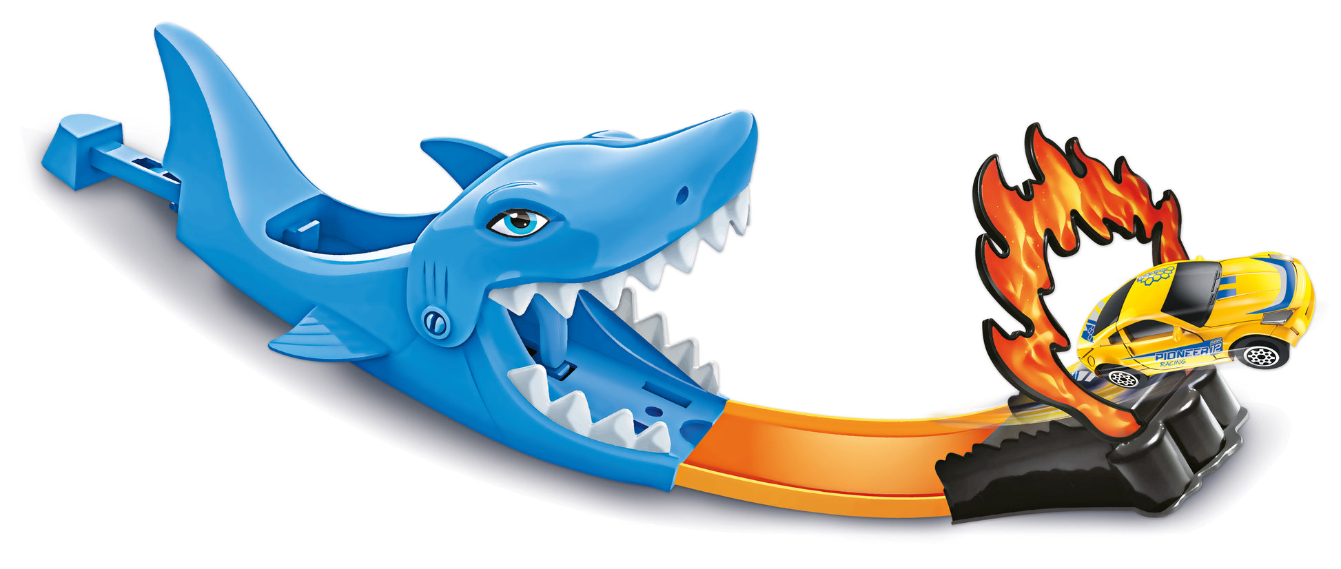 Dettaglio speedy car e lanciatore Shark Attack per bambini 3+ anni