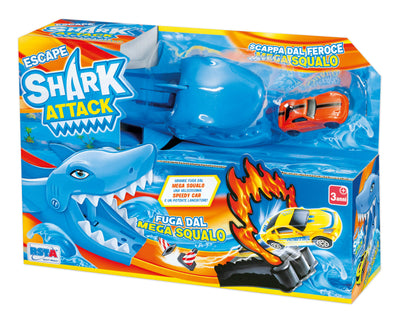 Shark Attack lancia auto con speedy car e lanciatore mega squalo in scatola