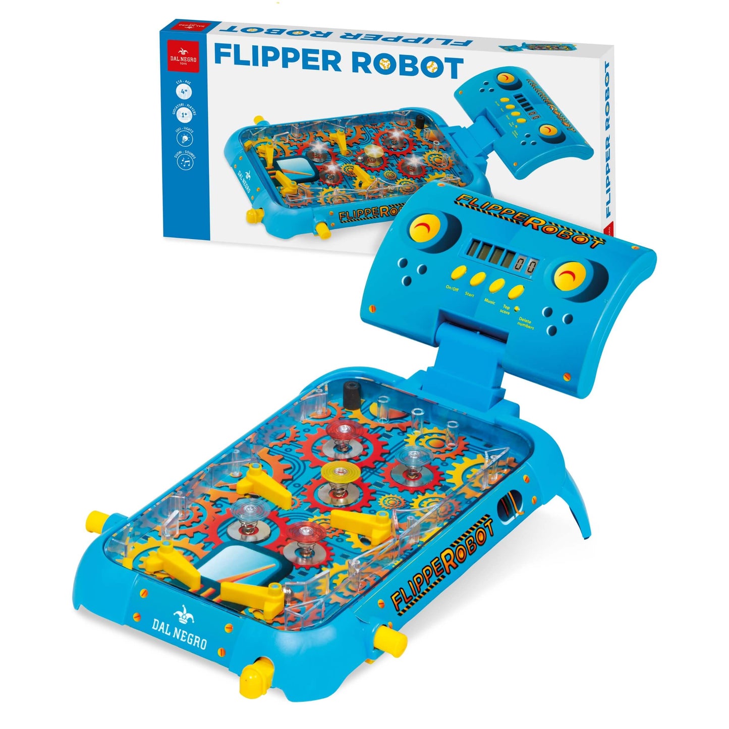 Robot Flipper elettronico da tavolo 54004 - luci, effetti sonori e schermo digitale segnapunti
