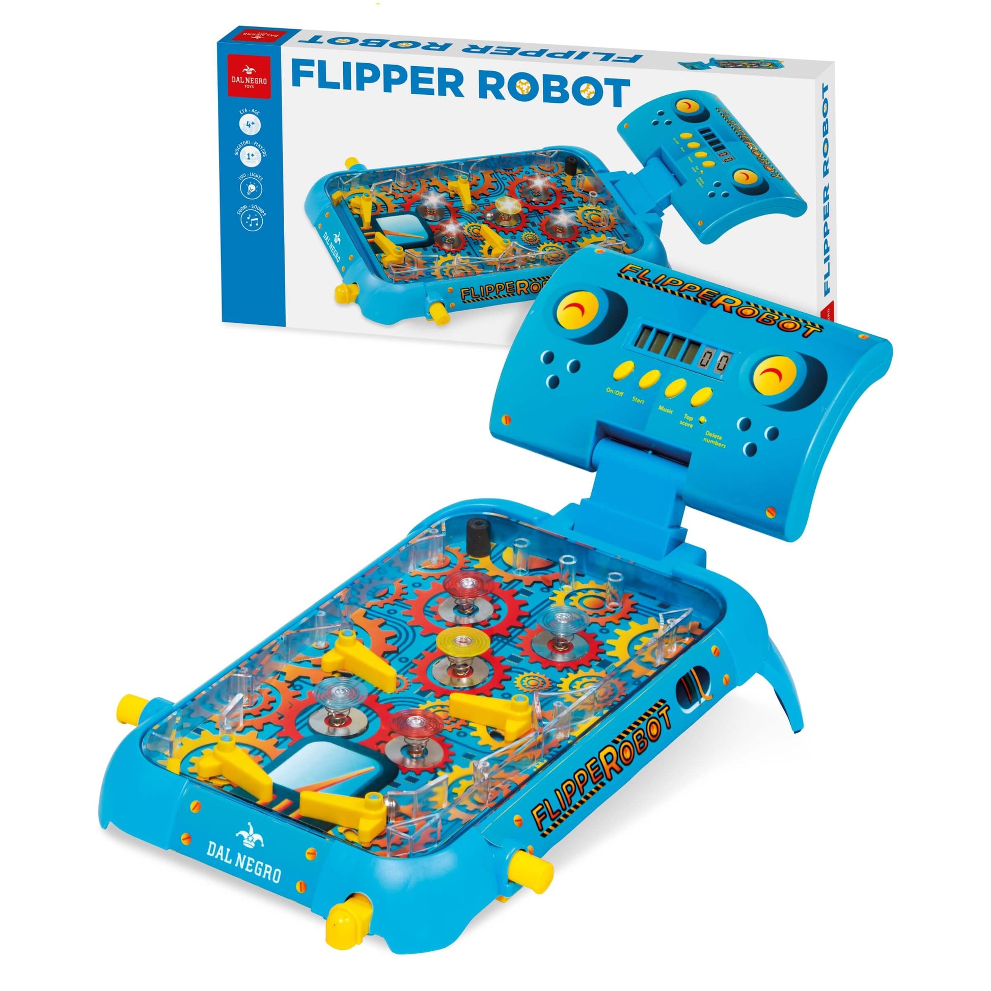 Robot Flipper elettronico da tavolo 54004 - luci, effetti sonori e schermo digitale segnapunti