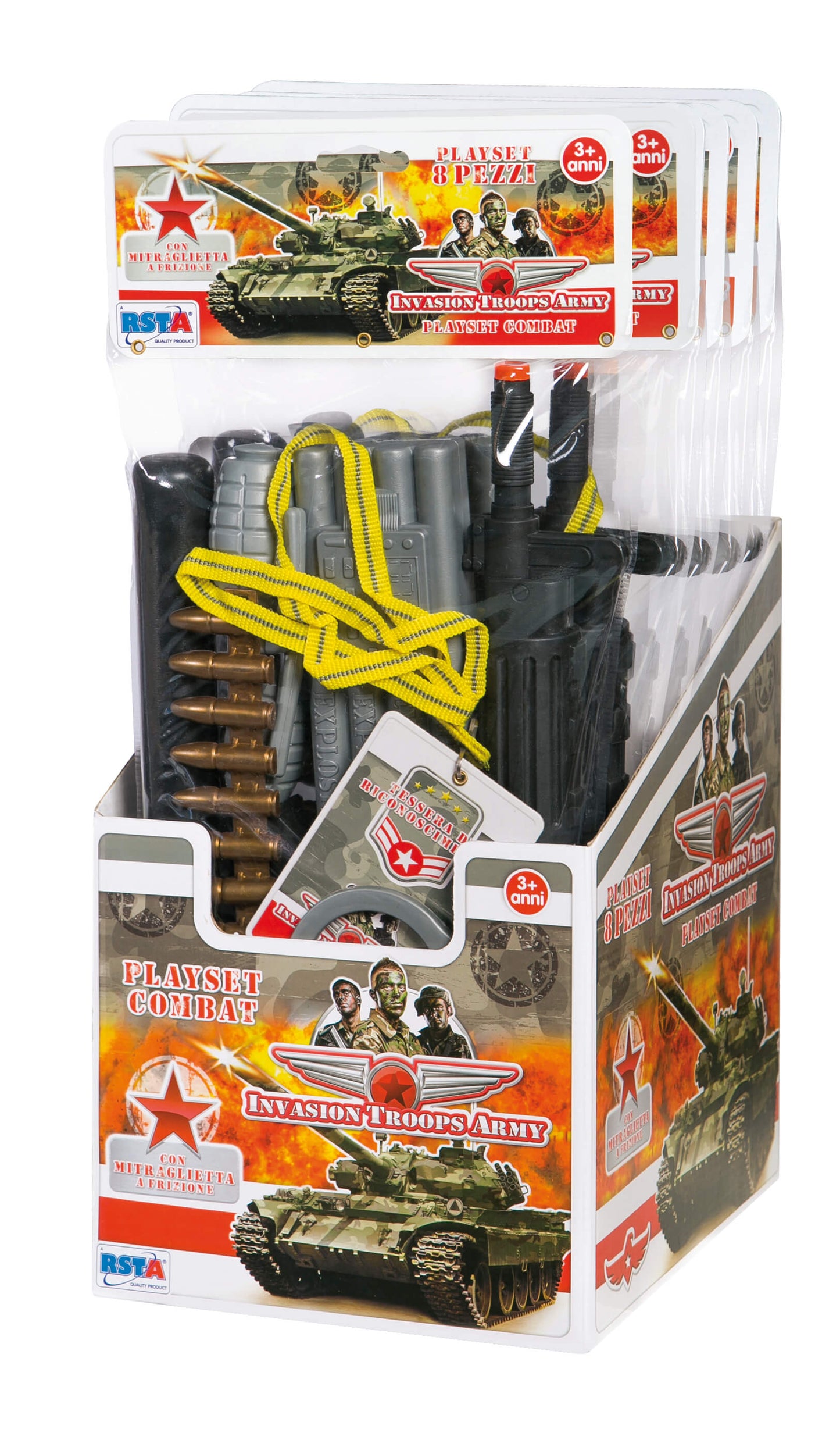 Playset Combat contenuto 8 pezzi gioco ruolo militare
