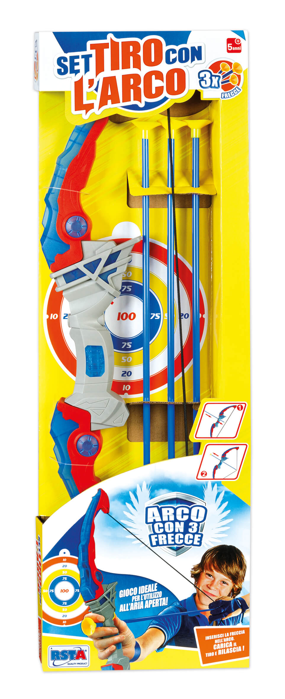 Playset Tiro con l'Arco arco resistente 3 frecce ventose bambini G06002B