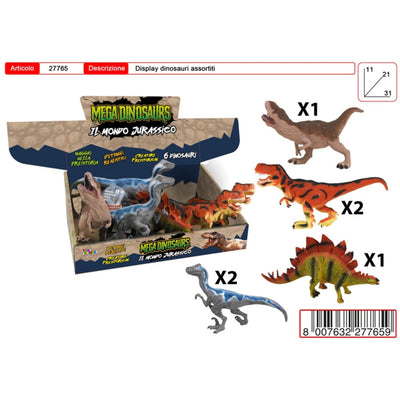 DISPLAY DINOSAURI IN GOMMA (6PZ) 27765