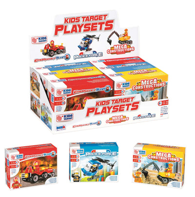 Display Kids Target Mini Playset 6pz assortiti Mega Constructions Emergency Team Police Force