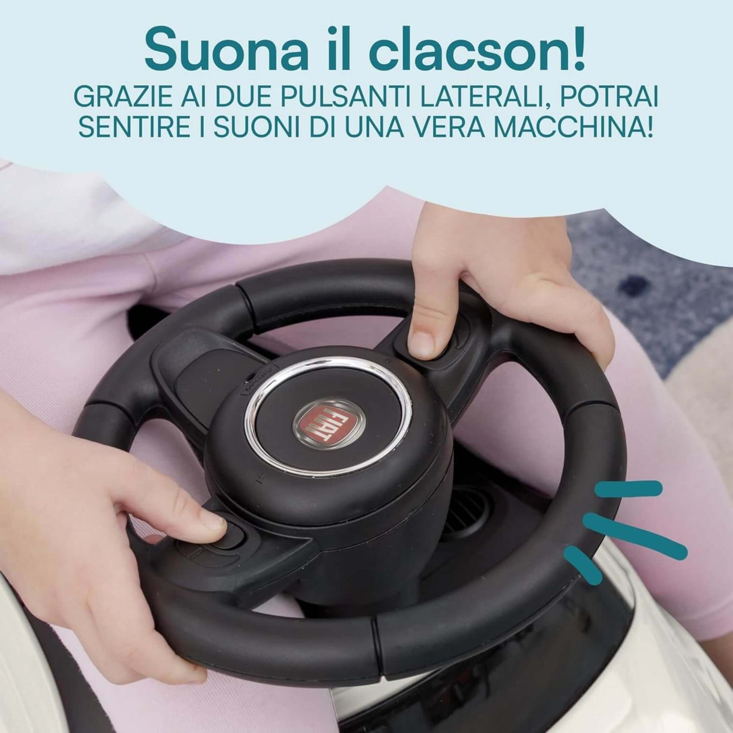 Fiat 500 Auto Cavalcabile per Bambini Ride-On Bianca