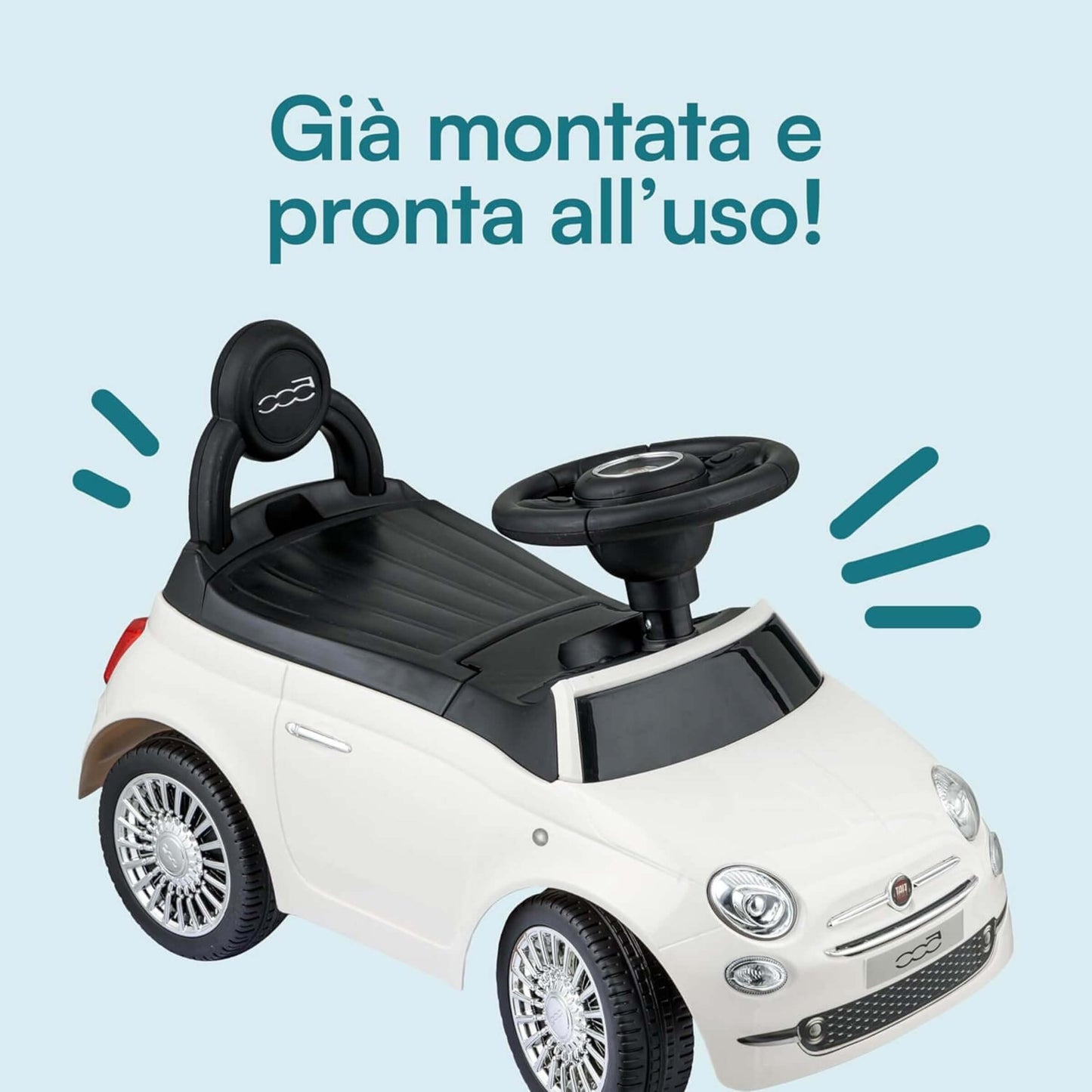 Fiat 500 Auto Cavalcabile per Bambini Ride-On Bianca