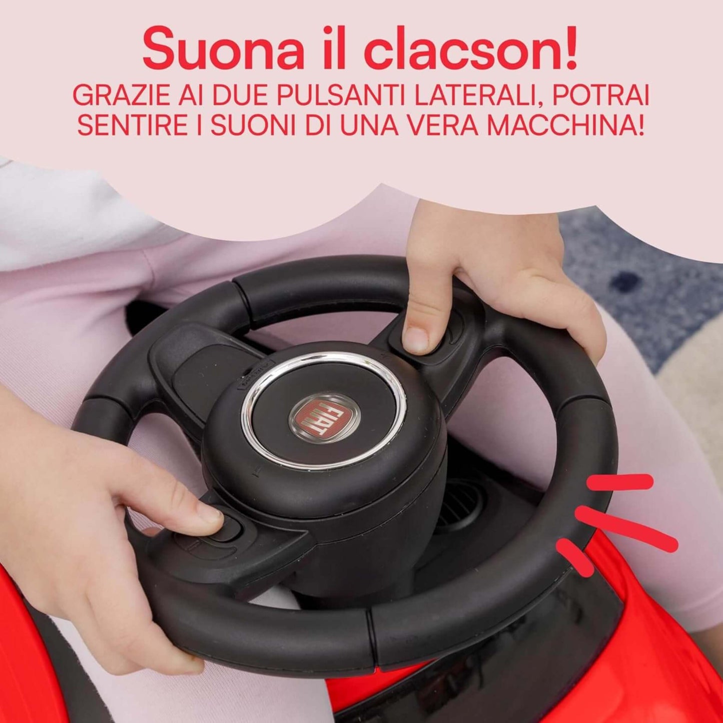 Fiat 500 Auto Cavalcabile per Bambini Ride-On Rossa