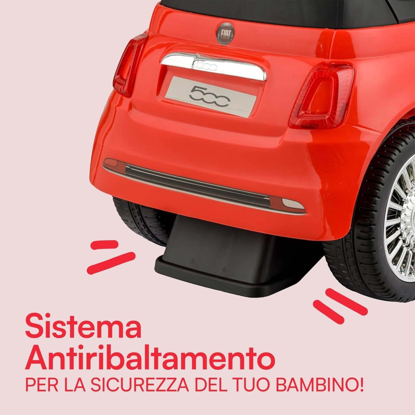 Fiat 500 Auto Cavalcabile per Bambini Ride-On Rossa