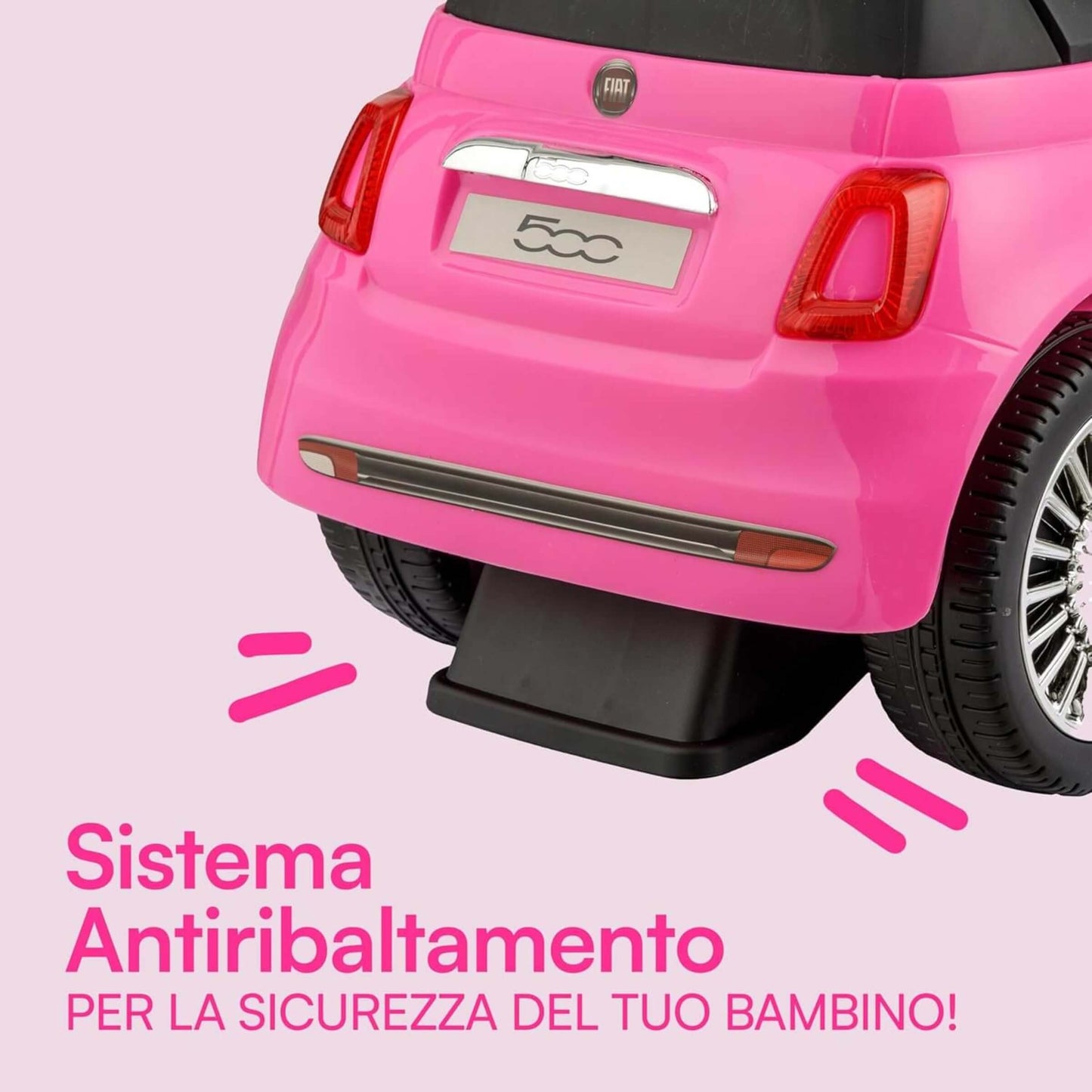 Fiat 500 Auto Cavalcabile per Bambini Ride-On Rosa