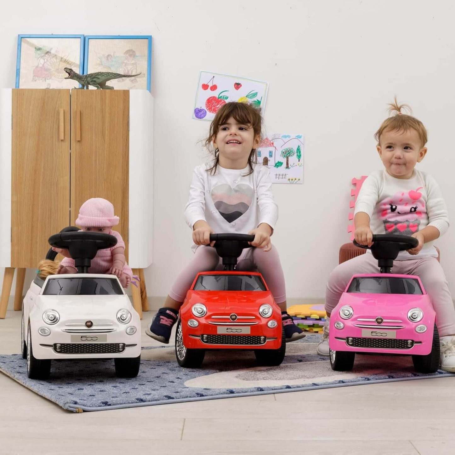 Fiat 500 Auto Cavalcabile per Bambini Ride-On Rosa