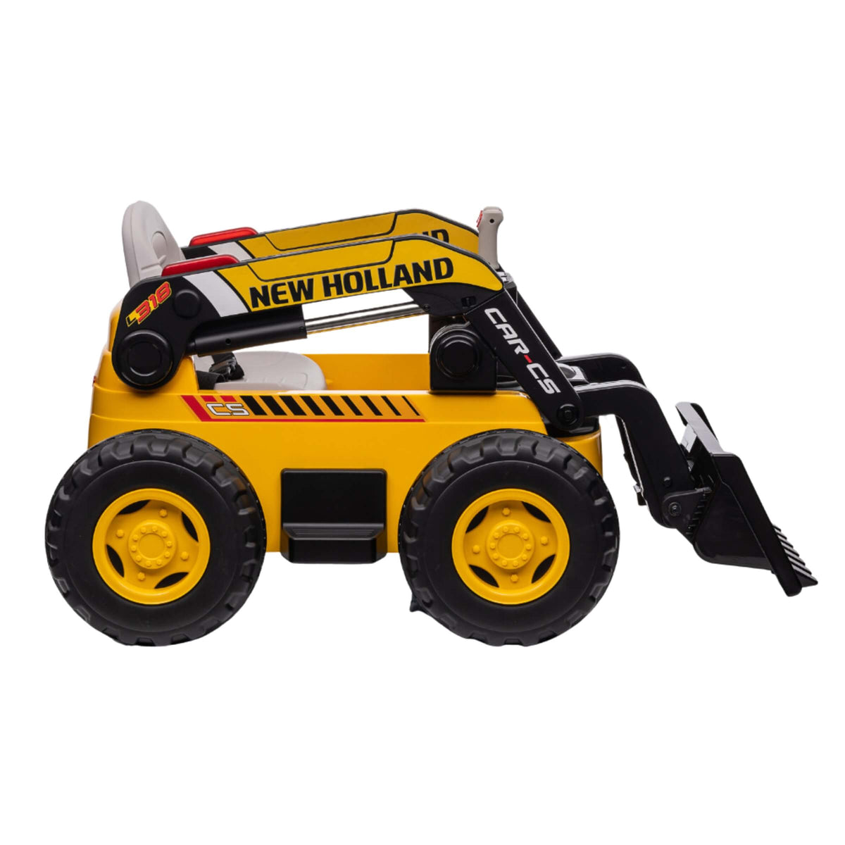 RUSPA ELETTRICA NEW HOLLAND 12V CON TELECOMANDO PARENTALE, DOPPIA VELOCITÀ, LUCI LED, E PALA ANTERIORE -  XMX626-Y