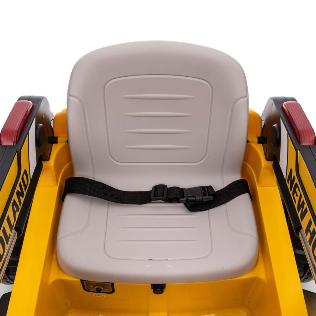 RUSPA ELETTRICA NEW HOLLAND 12V CON TELECOMANDO PARENTALE, DOPPIA VELOCITÀ, LUCI LED, E PALA ANTERIORE -  XMX626-Y