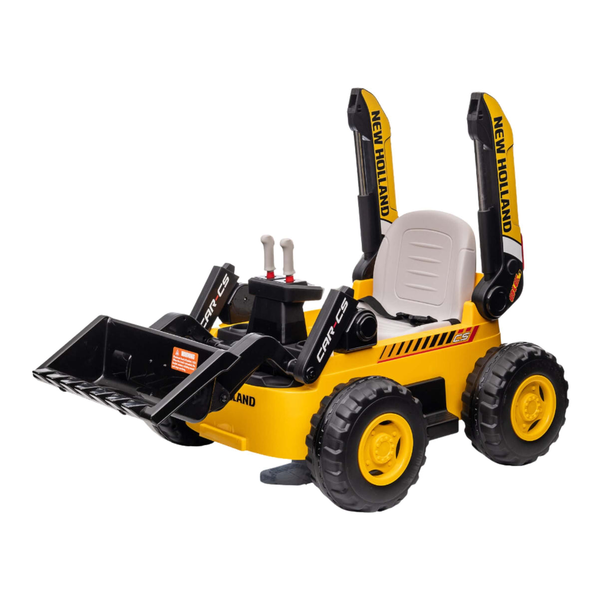 RUSPA ELETTRICA NEW HOLLAND 12V CON TELECOMANDO PARENTALE, DOPPIA VELOCITÀ, LUCI LED, E PALA ANTERIORE -  XMX626-Y
