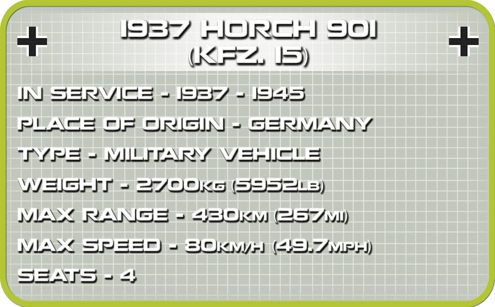 COBI WORLD WAR II - #2405 - 185PZ - 1937 HORK 901 (KFZ.15)