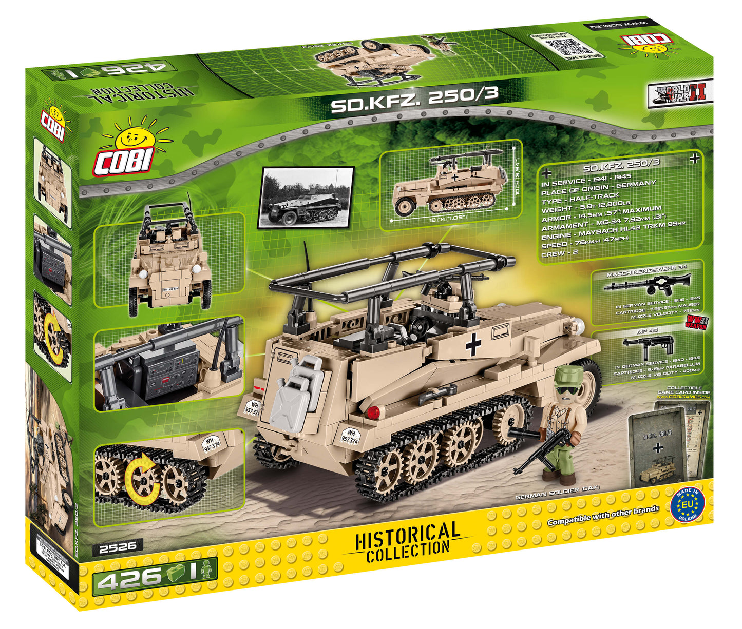 COBI WORLD WAR II - #2526 - 420PZ - CORAZZATO SD.KFZ. 250/3
