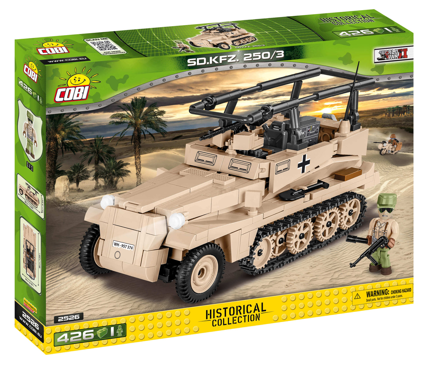 COBI Sd.Kfz. 250/3 veicolo corazzato leggero tedesco WW2 420 pezzi versione comunicazione