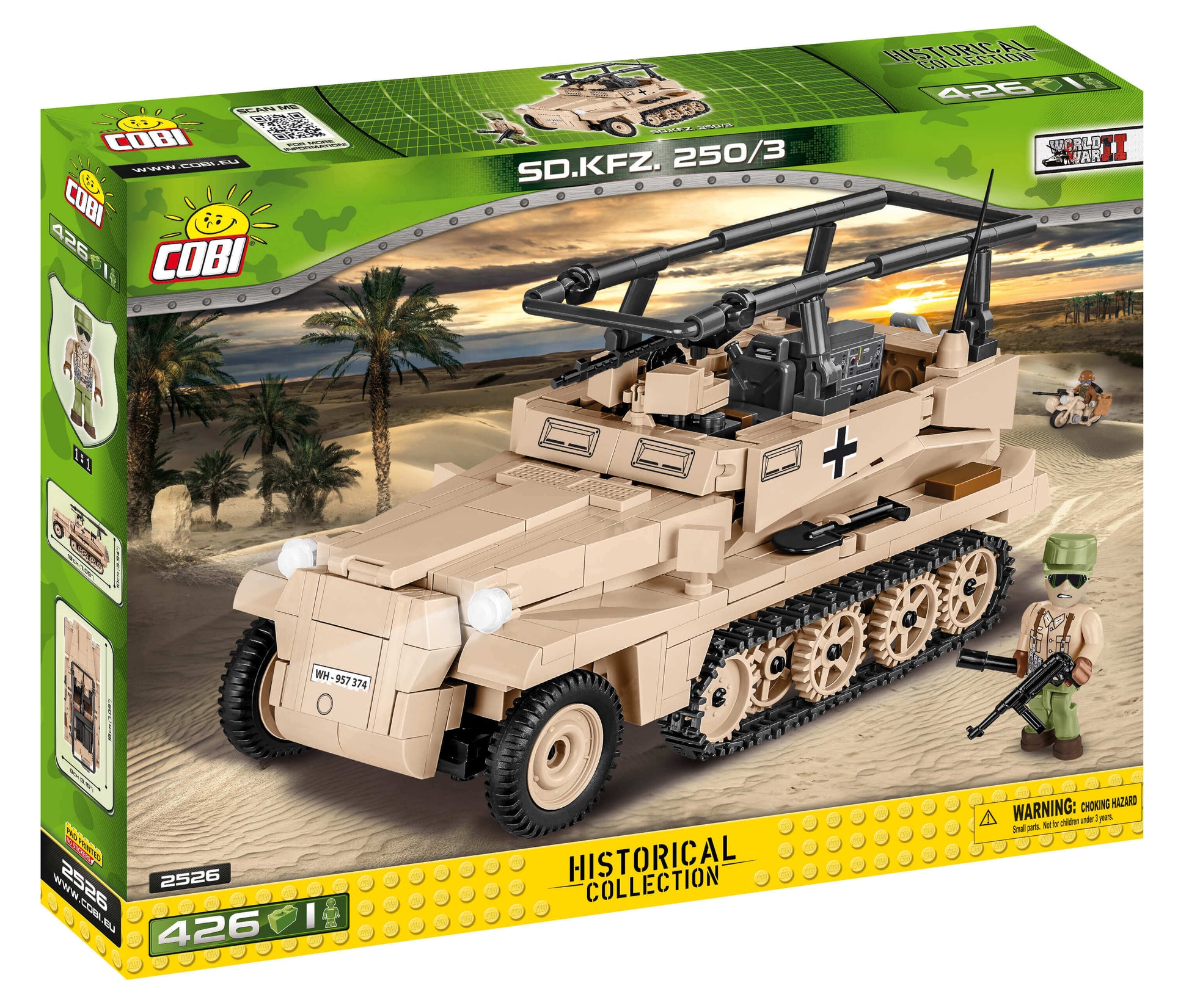 COBI Sd.Kfz. 250/3 veicolo corazzato leggero tedesco WW2 420 pezzi versione comunicazione