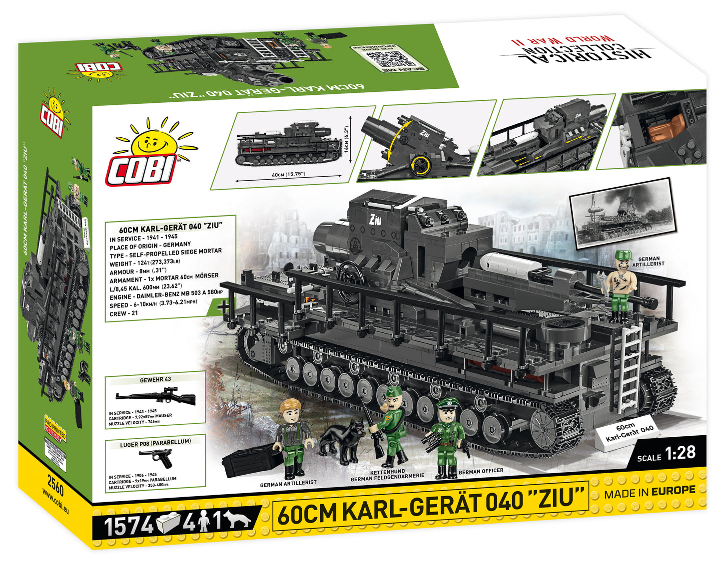 COBI WORLD WAR II - #2560 - 1574PZ - 60cm KARL-GERAT 040 ZIU