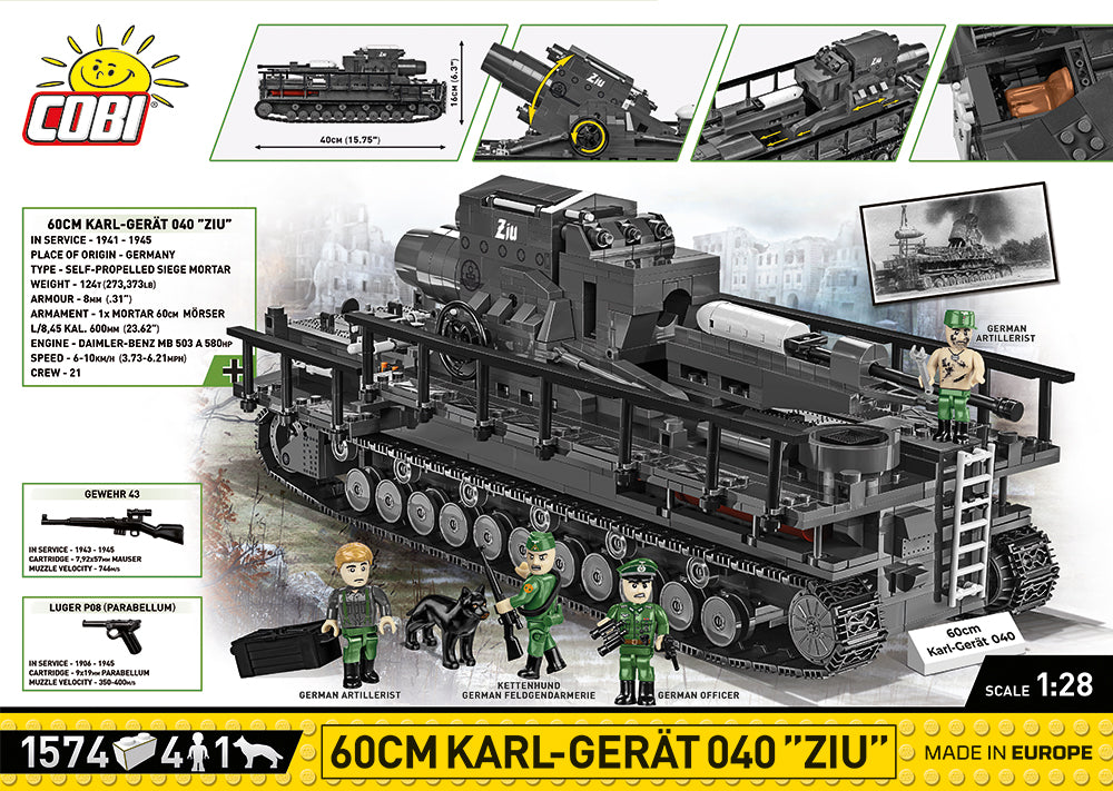 COBI WORLD WAR II - #2560 - 1574PZ - 60cm KARL-GERAT 040 ZIU