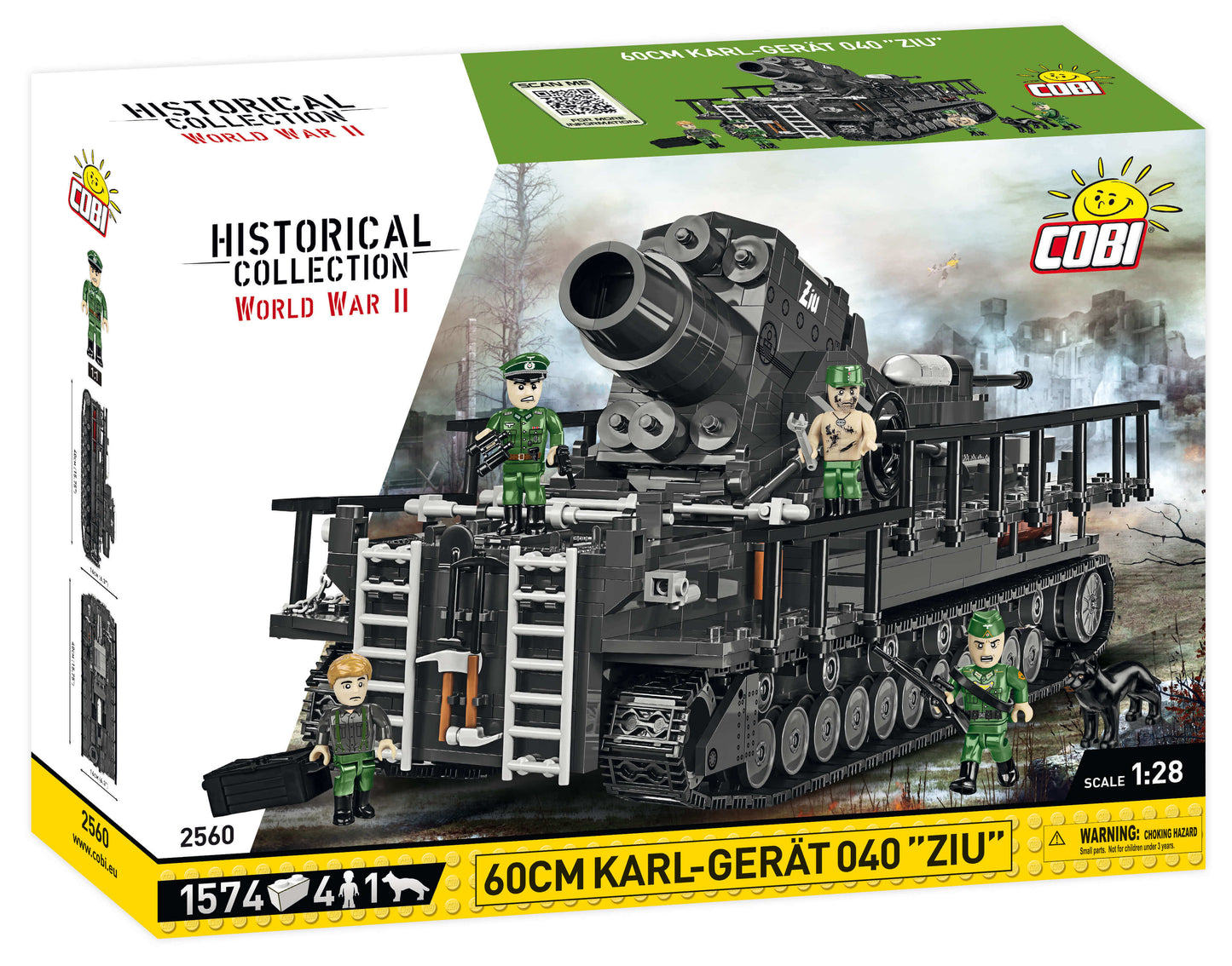 COBI Karl-Gerat 040 Ziu mortaio semovente WW2 1574 pezzi cannone 60 cm esemplare Varsavia 1944