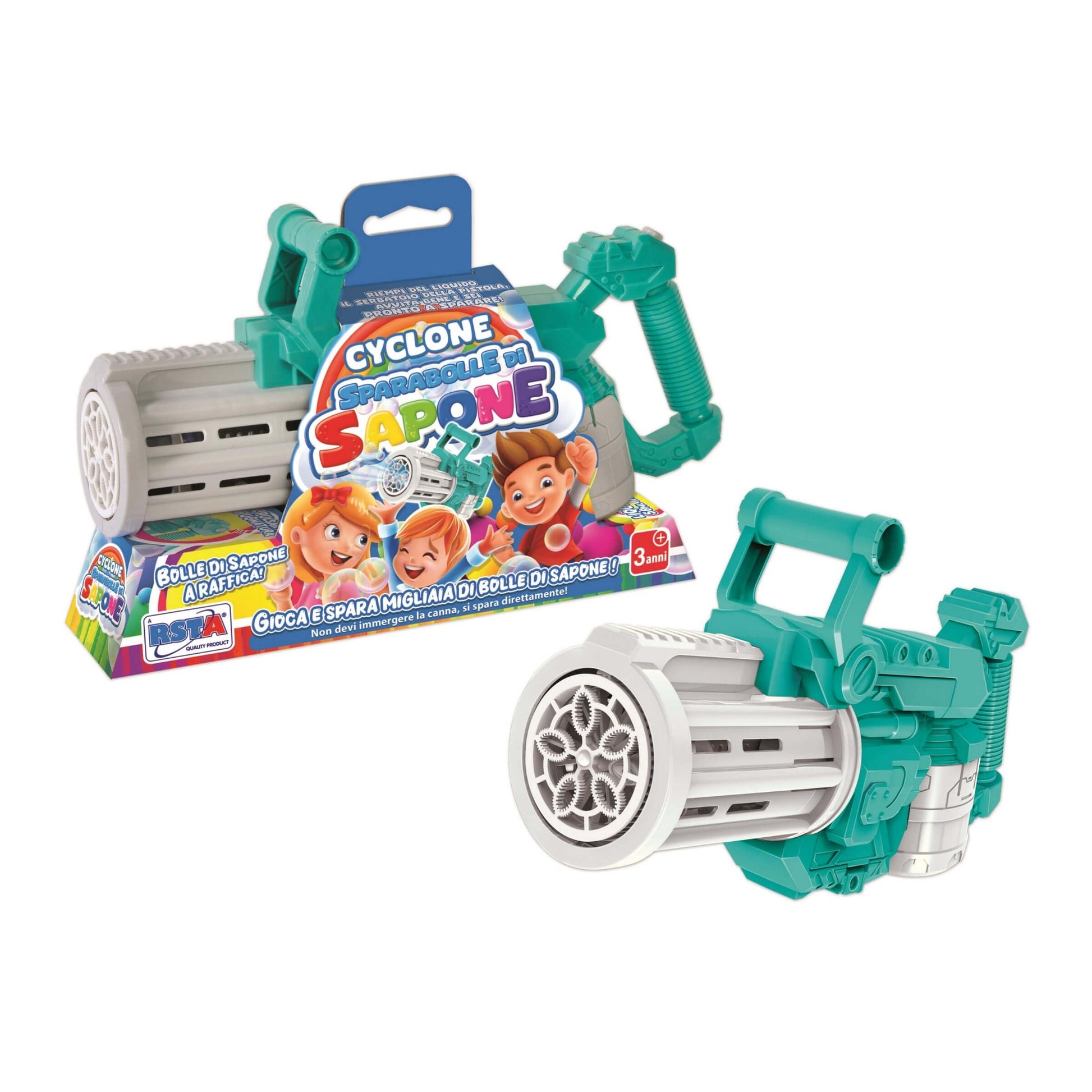 Dettaglio uscita bolle Pistola Sparabolle Cyclone 23cm