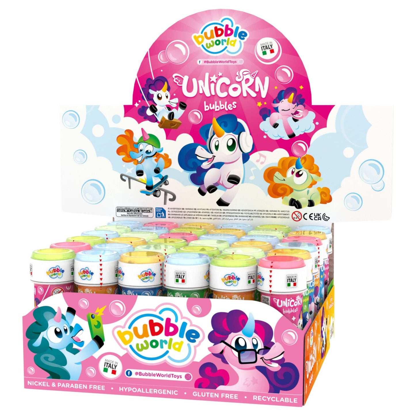 Bubble World Bolle di Sapone Unicorn Bubbles 60 ml (36PZ)
