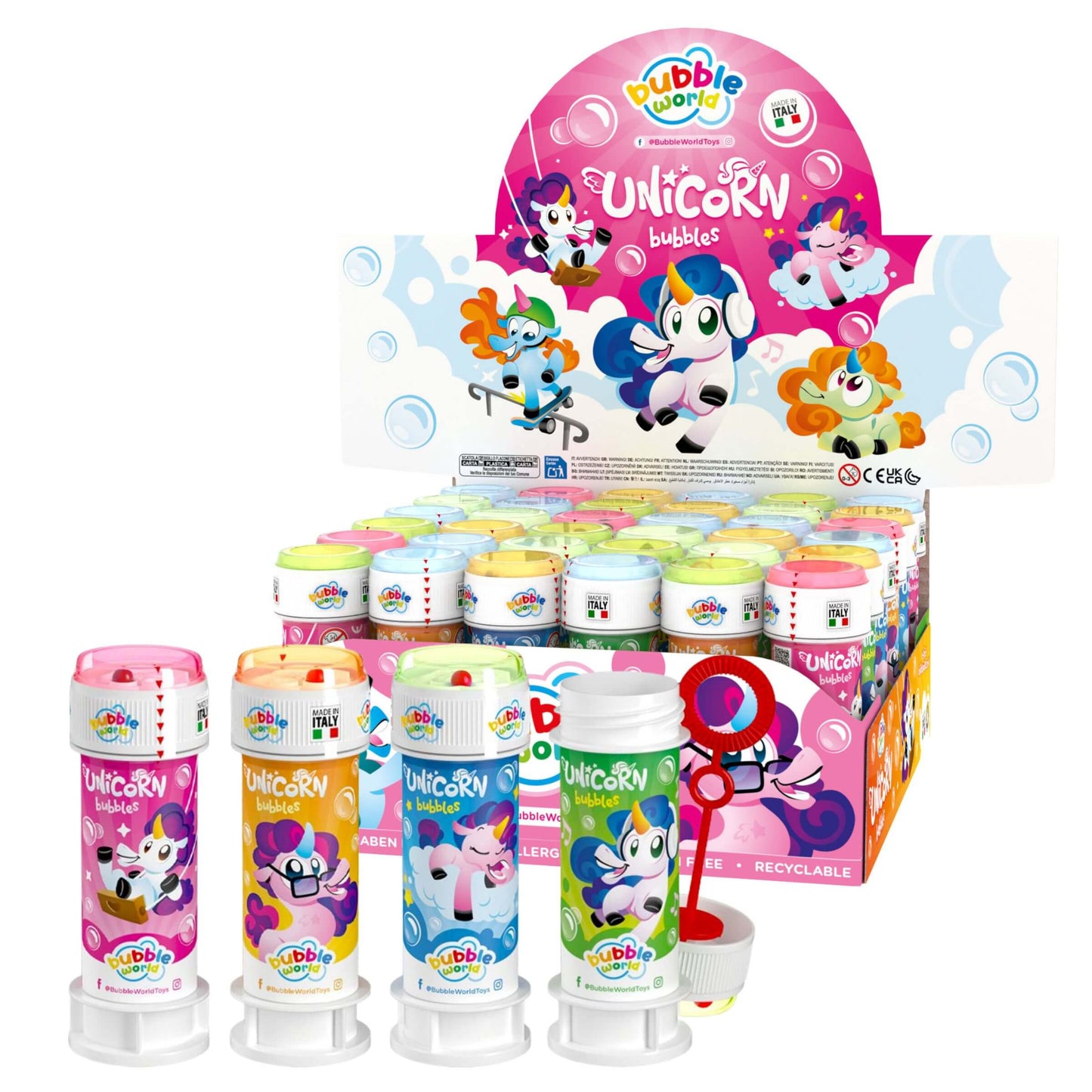 Bubble World Bolle di Sapone Unicorn Bubbles 60 ml (36PZ)
