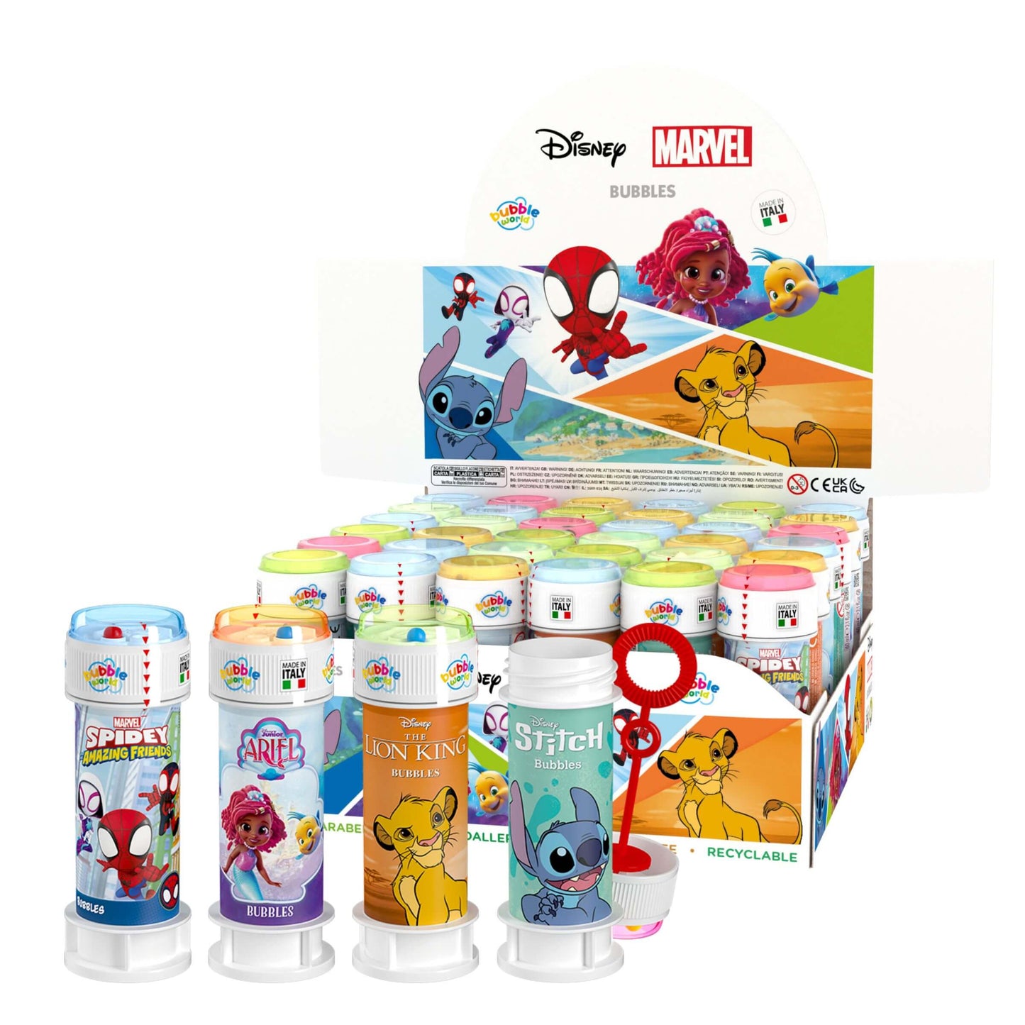 Bubble World Bolle di Sapone Disney Mix 60 ml (36PZ)