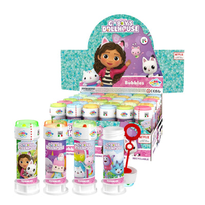 Flacone bolle di sapone Bubble World 60ml con grafica Gabby's Dollhouse toni pastello 36pz
