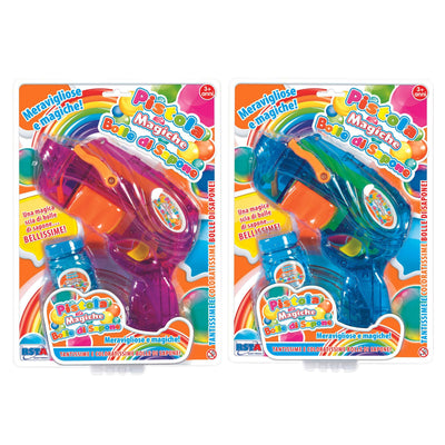 Pistola manuale per bolle di sapone con flacone incluso meccanismo a leva per gioco estivo