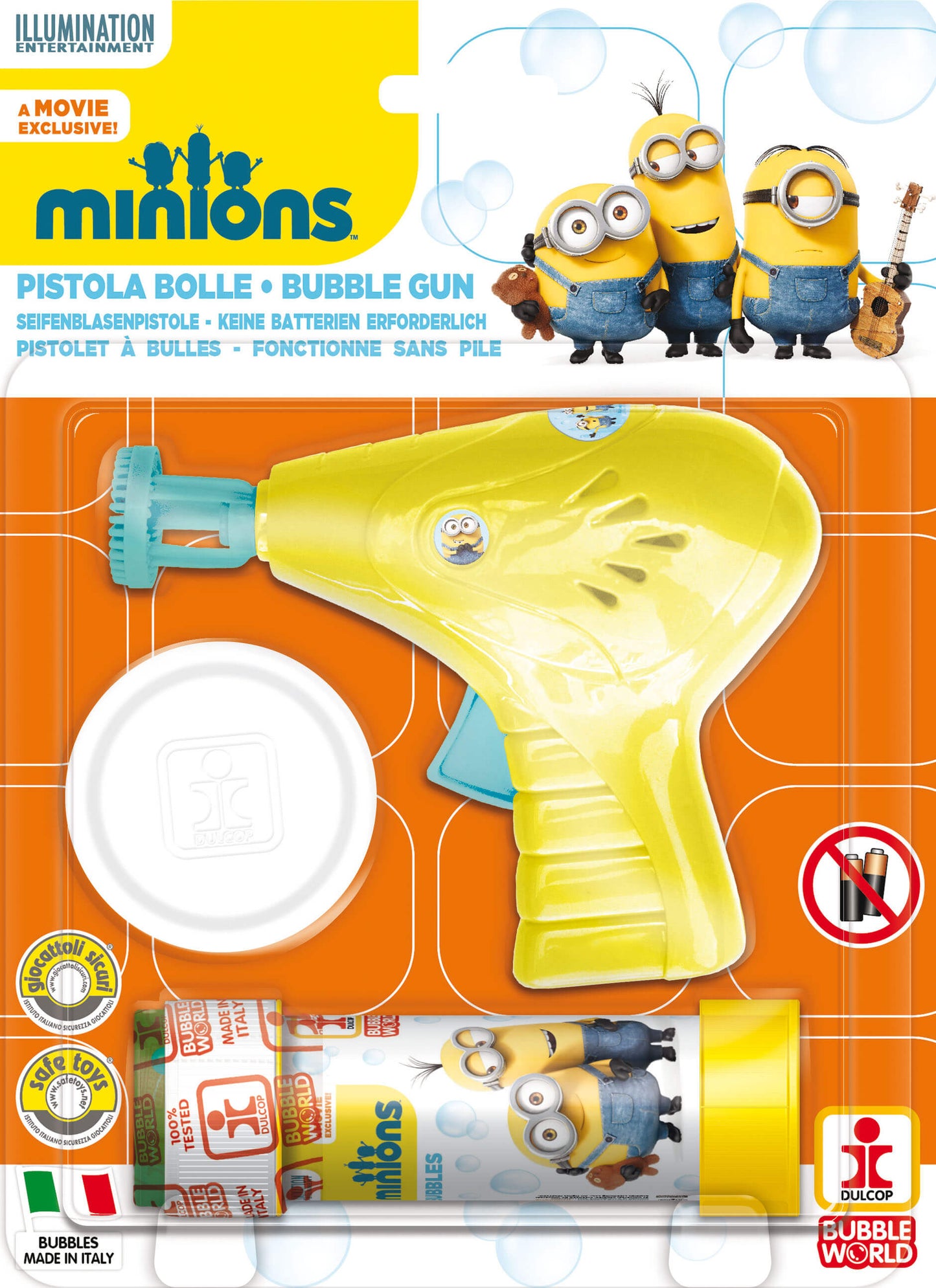 BOLLE DI SAPONE + PISTOLA PICCOLA DULCOP MINIONS