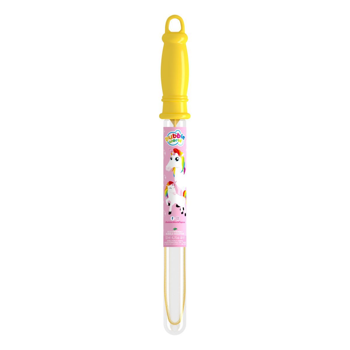 Bubble World Spada Bolle Unicorn 120 ml con Maxi Soffiatore per Bolle Grandi