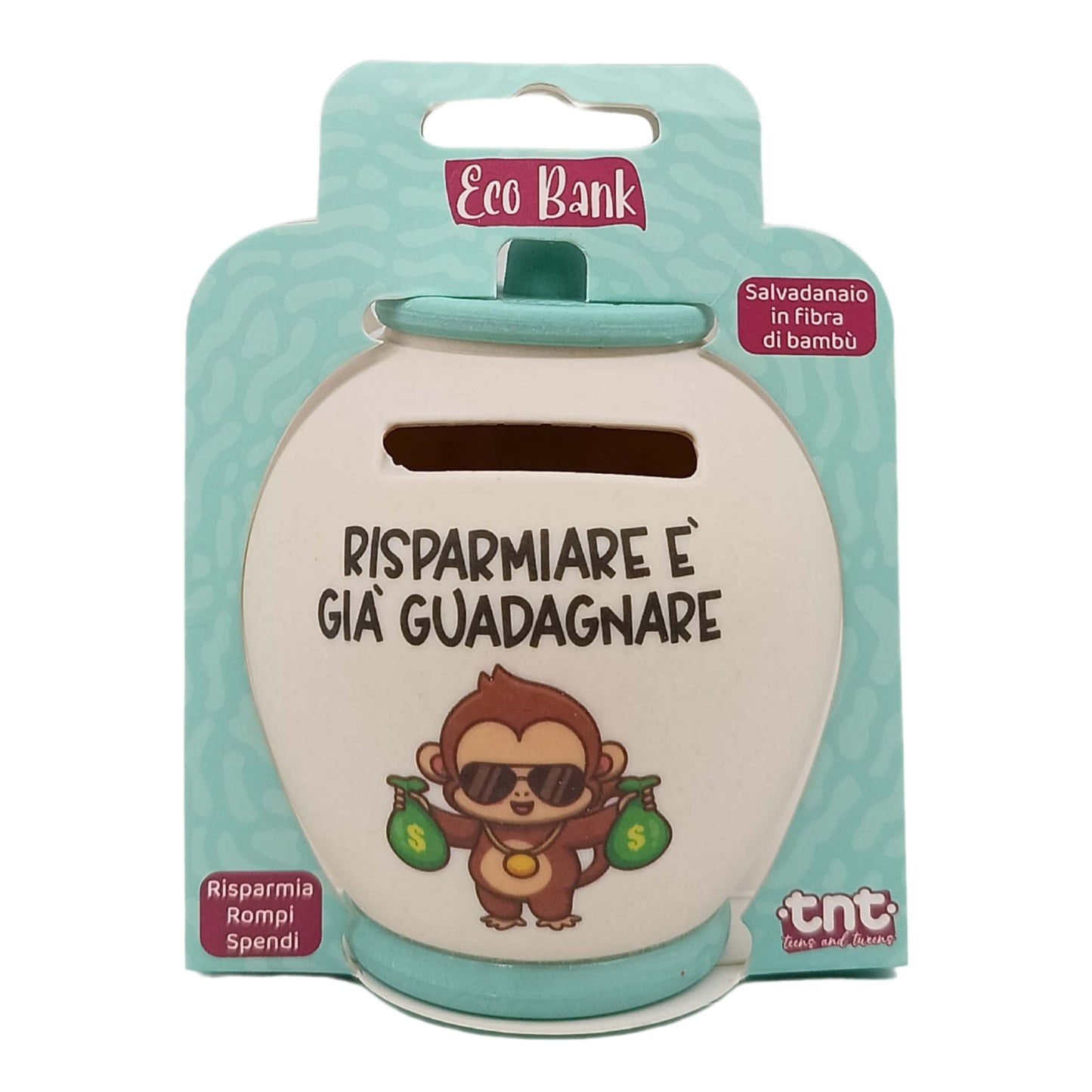 1 Salvadanaio TnT Eco Bank 9 cm in Fibra di Bambù - 92033