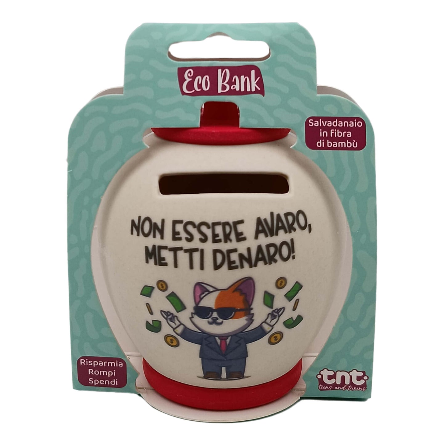 1 Salvadanaio TnT Eco Bank 9 cm in Fibra di Bambù - 92033