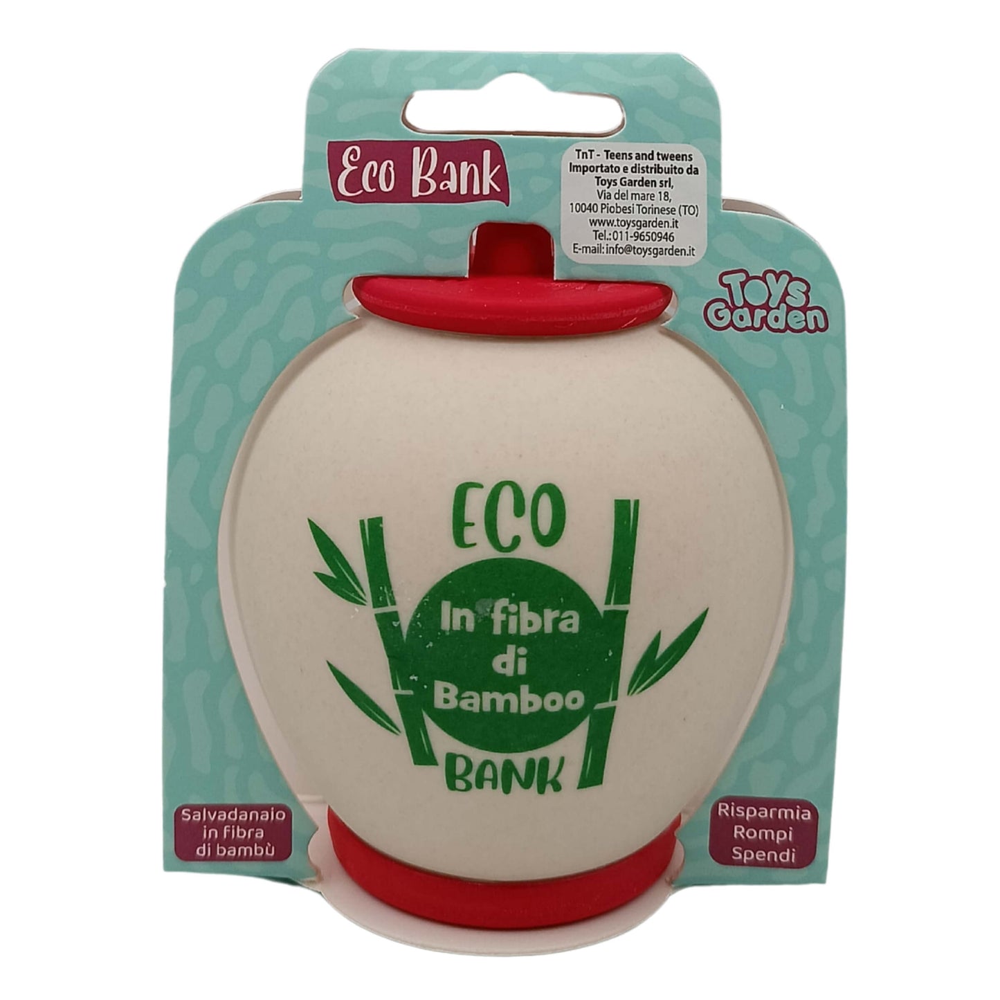 1 Salvadanaio TnT Eco Bank 9 cm in Fibra di Bambù - 92033