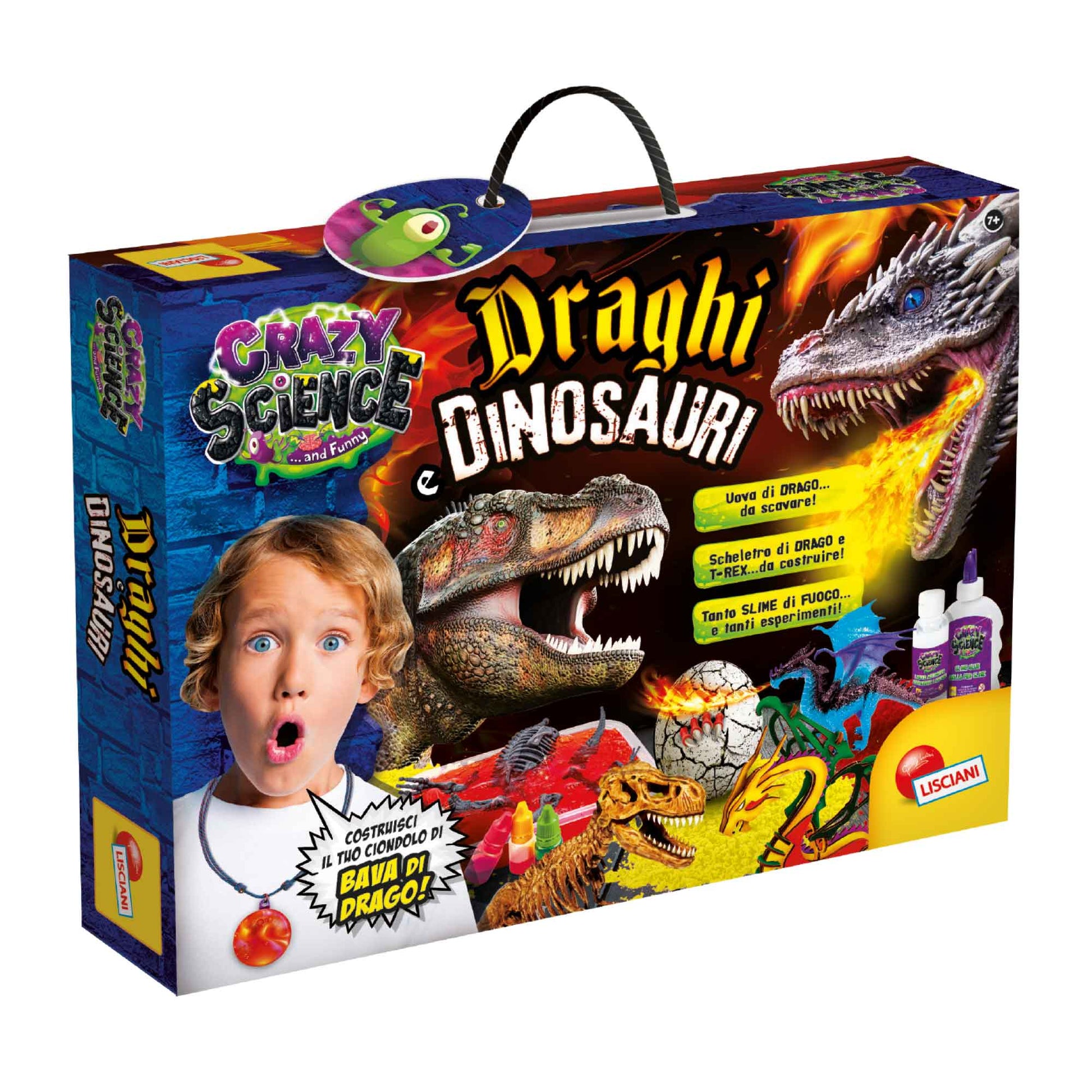 Kit scientifico Crazy Science Draghi e Dinosauri per bambini con esperimenti slime educativi