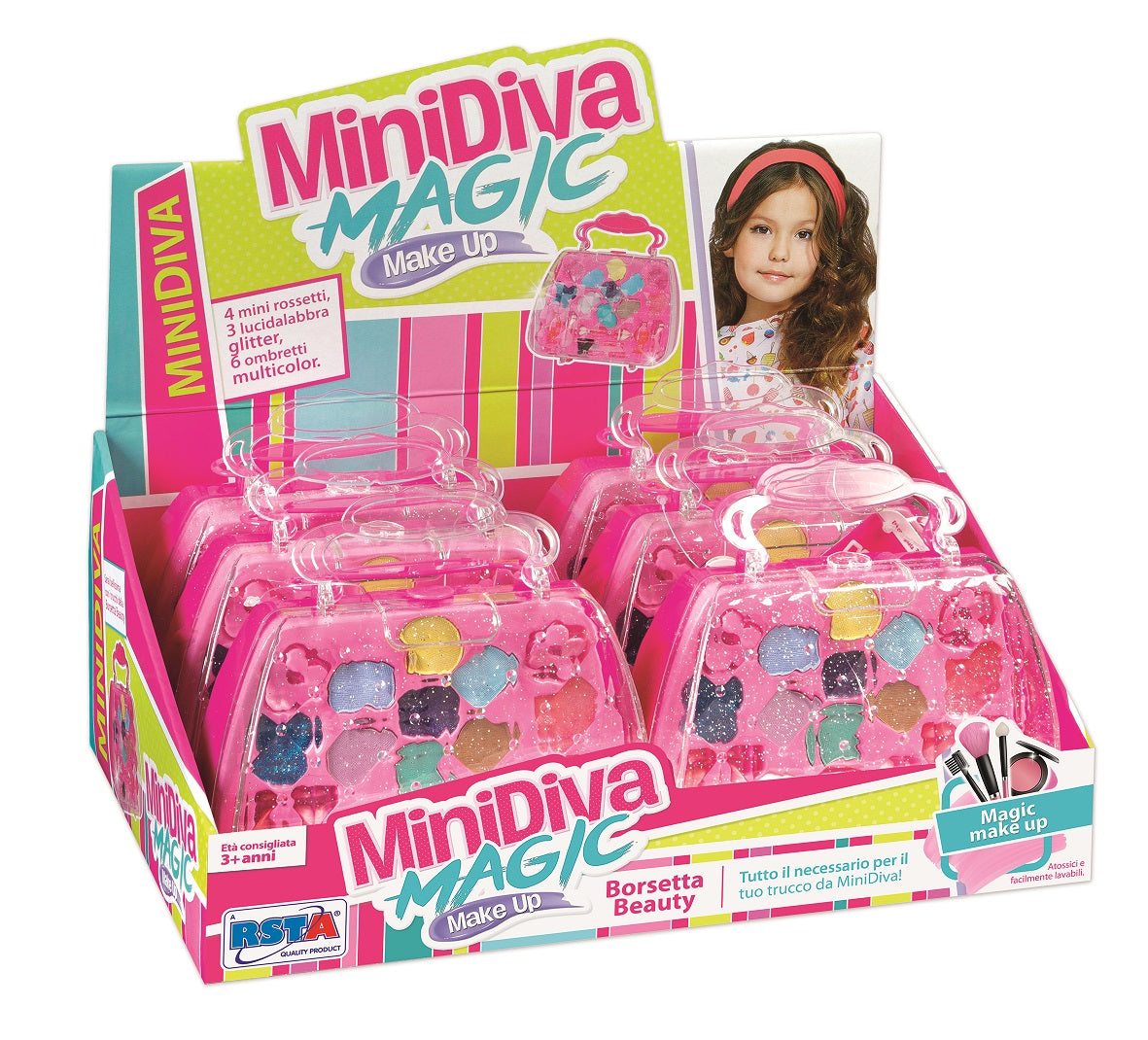 Minidiva Trousse dettaglio prodotti make up borsetta bambine