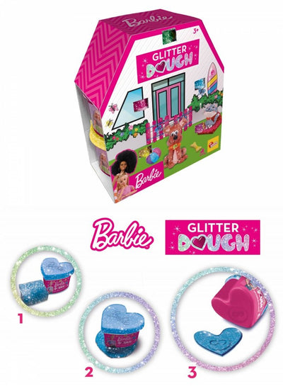 Barbie Dough Glitter Kit House 500 gr con multi pack a forma di Casa di Barbie, confezione
