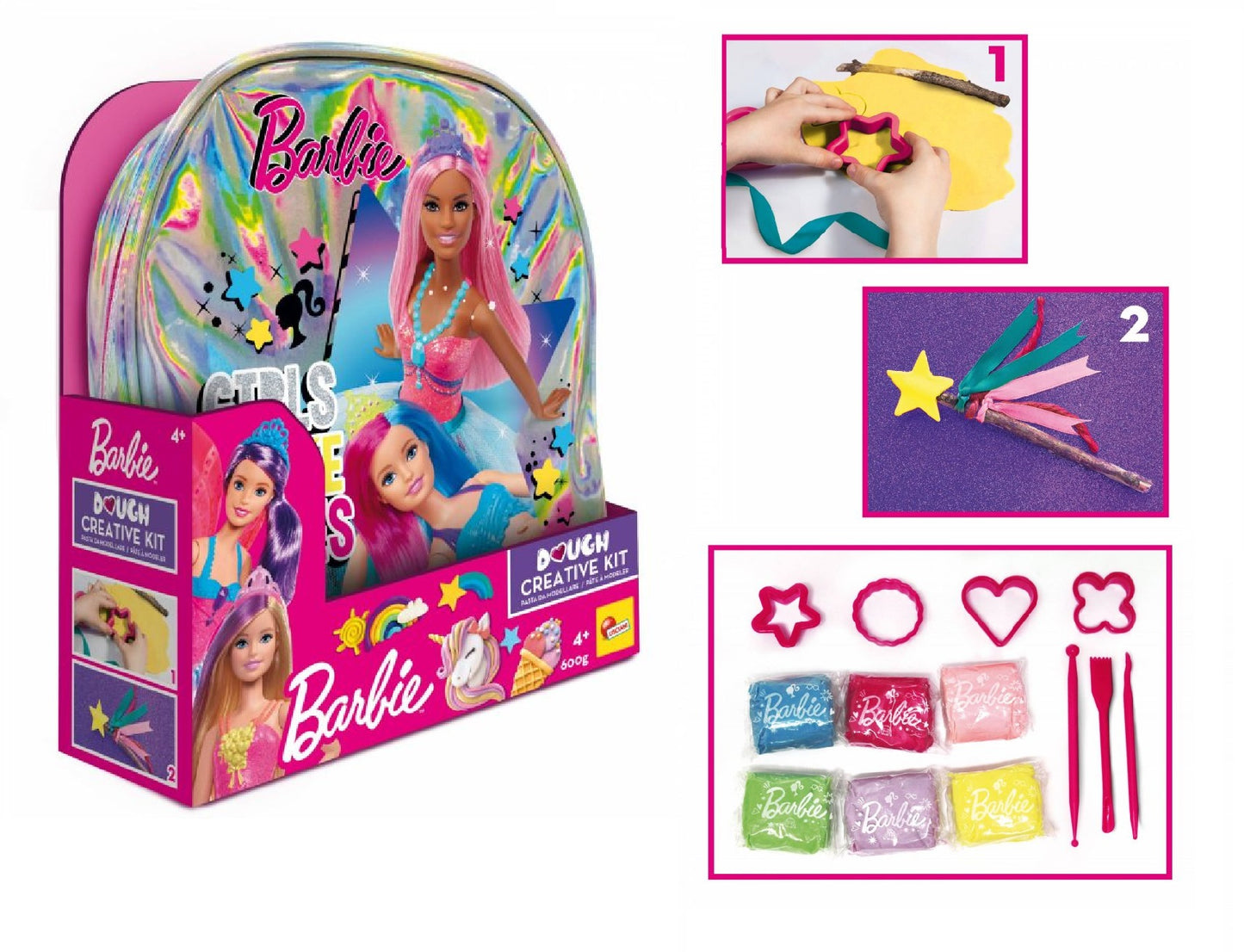 Barbie Dough Zainetto Creative Kit con pasta glitterata e accessori fashion in zainetto Barbie