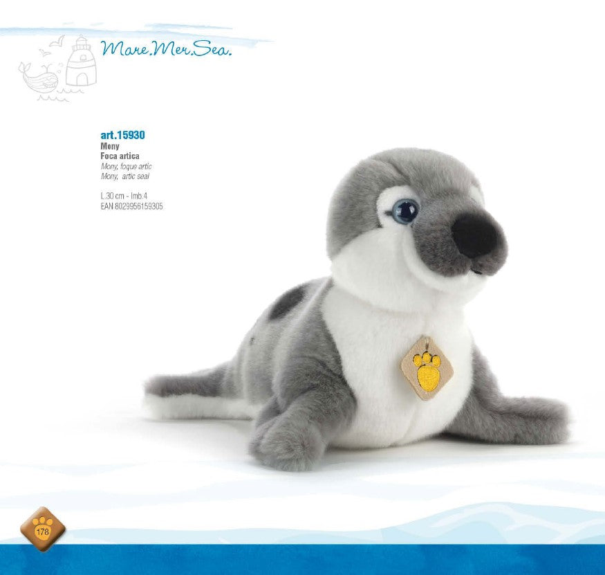 Mony foca artica peluche 30cm Plush & Company dettaglio musetto