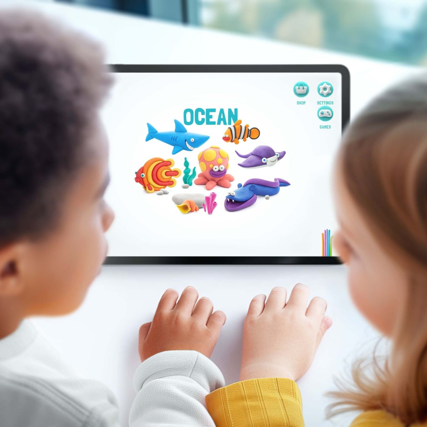 Hey Clay Oceans 15 barattoli colorati pasta aria secca bambini