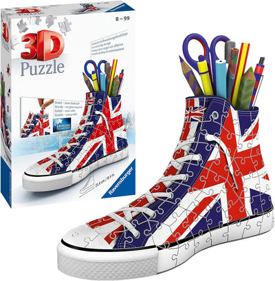 3D Puzzle Ravensburger Sneaker Union Jack 108 pezzi portapenne assemblato