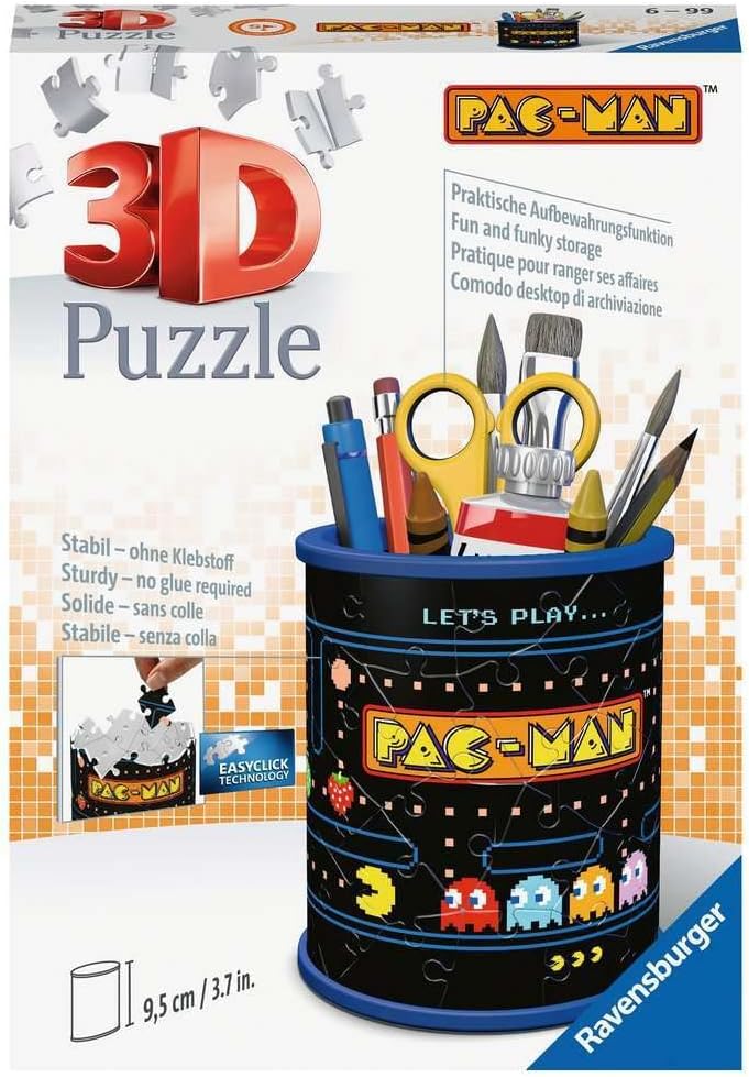 3D Puzzle Ravensburger portapenne Pac-Man 54 pezzi assemblato sulla scrivania