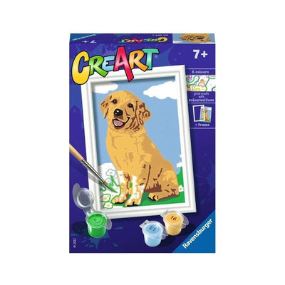 Kit pittura per numeri CreArt livello F Ravensburger tema retriever per bambini