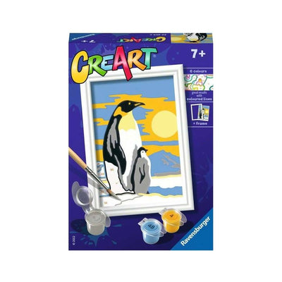 Kit pittura per numeri CreArt livello F Ravensburger coppia di pinguini
